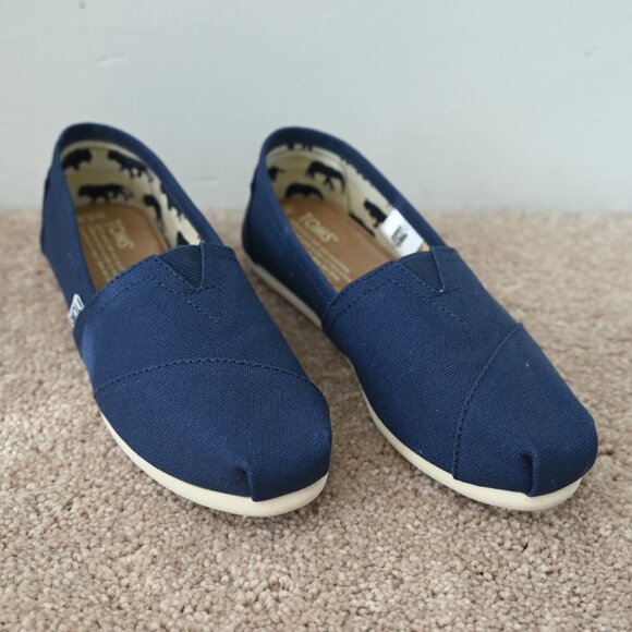 NEW Toms Alpargatas Navy Blue Canvas NIB - Picture 2 of 5